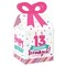 Big Dot of Happiness Girl 13th Birthday - Square Favor Gift Boxes - Official Teenager Birthday Party Bow Boxes - Set of 12
